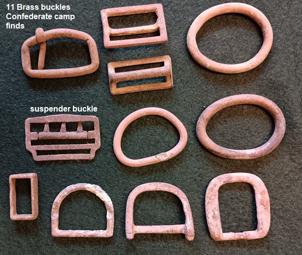 Civil War accoutrement buckles from Confederate camps - Click Image to Close